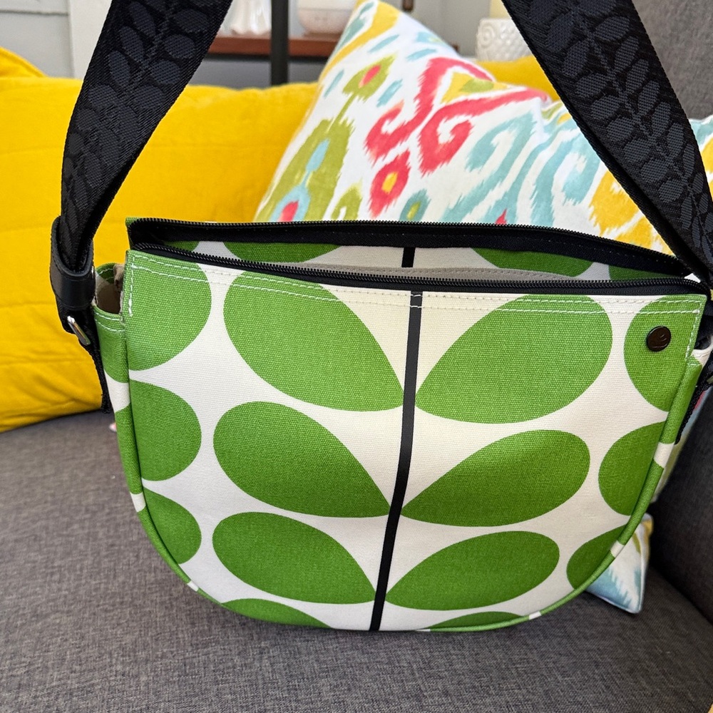 Orla Kiely Green Leaf Crossbody Bag - Picture 2 of 11